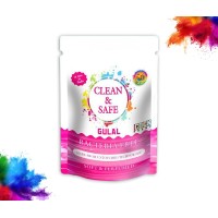Cock Brand Clean and Safe Gulal Pink (Pack of 5) | Bacteria-Free gulal