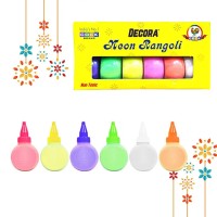 Decora Neon Rangoli Colours (6 x 125 Neon Rangoli Bottles)